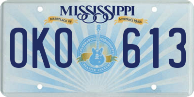 MS license plate OKO613