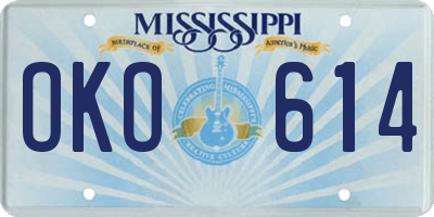 MS license plate OKO614