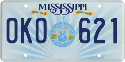 MS license plate OKO621