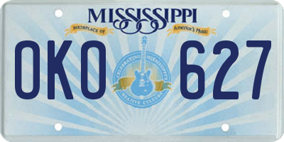 MS license plate OKO627
