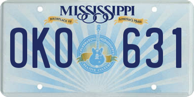 MS license plate OKO631