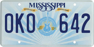 MS license plate OKO642