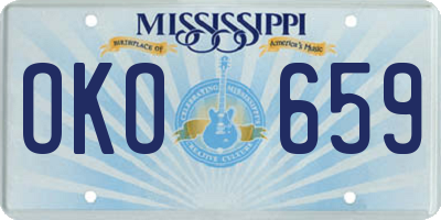 MS license plate OKO659
