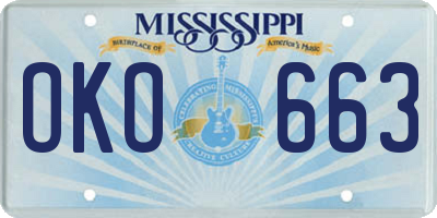 MS license plate OKO663