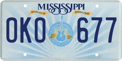 MS license plate OKO677