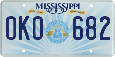 MS license plate OKO682