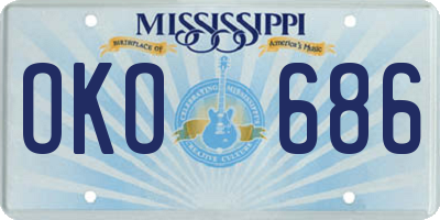 MS license plate OKO686