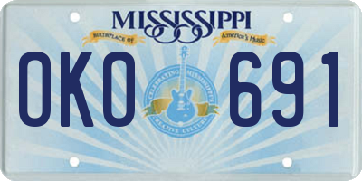 MS license plate OKO691
