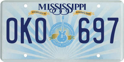 MS license plate OKO697