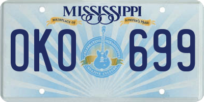 MS license plate OKO699