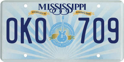 MS license plate OKO709