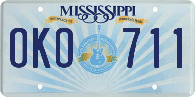 MS license plate OKO711