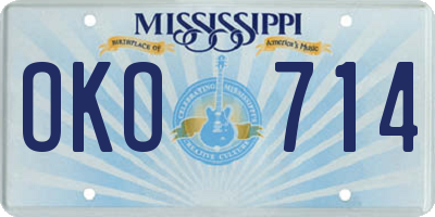 MS license plate OKO714