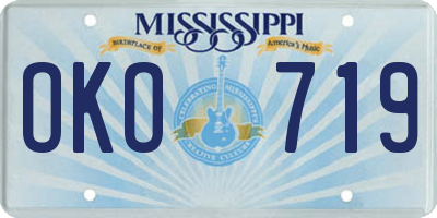 MS license plate OKO719