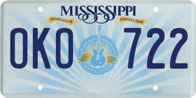 MS license plate OKO722
