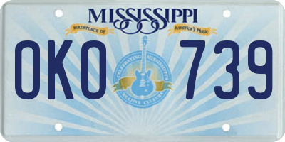 MS license plate OKO739