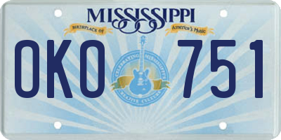 MS license plate OKO751