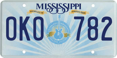 MS license plate OKO782