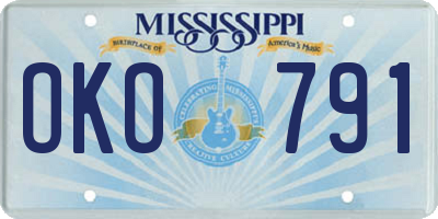 MS license plate OKO791