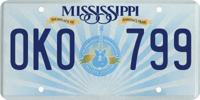 MS license plate OKO799
