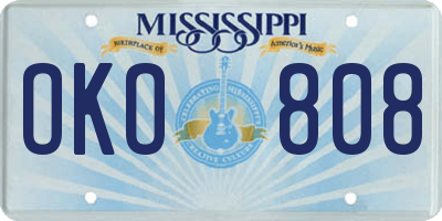 MS license plate OKO808