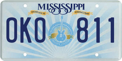 MS license plate OKO811