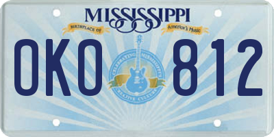 MS license plate OKO812