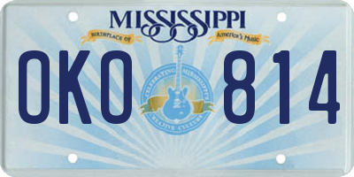 MS license plate OKO814