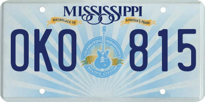 MS license plate OKO815