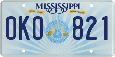 MS license plate OKO821