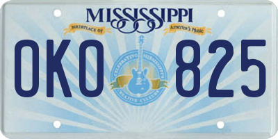 MS license plate OKO825