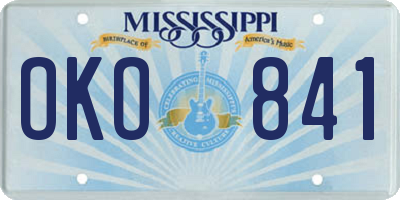 MS license plate OKO841
