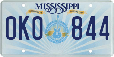 MS license plate OKO844