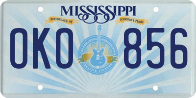 MS license plate OKO856