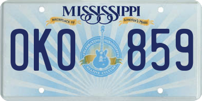 MS license plate OKO859