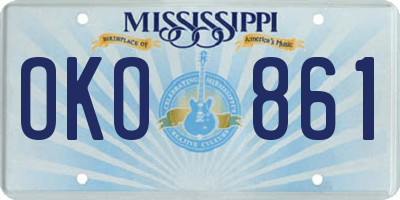 MS license plate OKO861