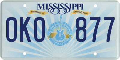 MS license plate OKO877