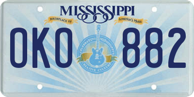 MS license plate OKO882
