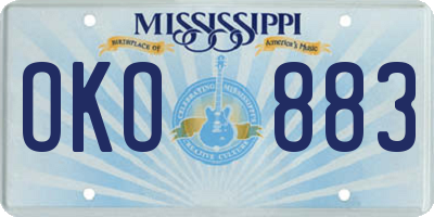 MS license plate OKO883