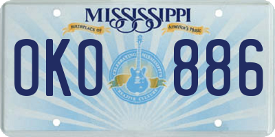 MS license plate OKO886
