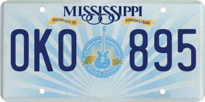 MS license plate OKO895