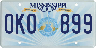 MS license plate OKO899