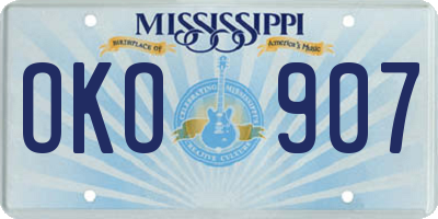 MS license plate OKO907