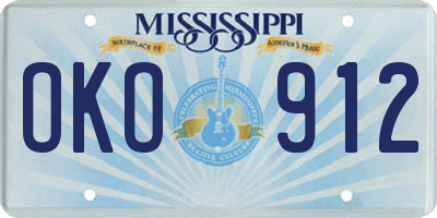 MS license plate OKO912