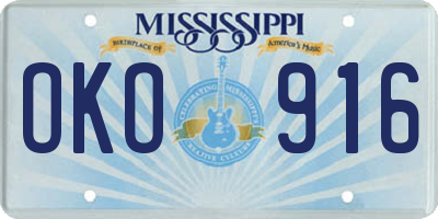 MS license plate OKO916