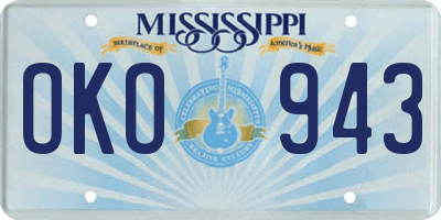 MS license plate OKO943