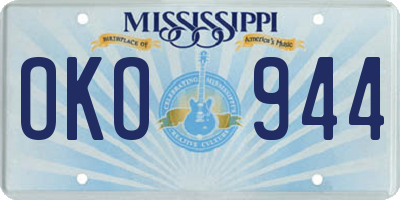 MS license plate OKO944