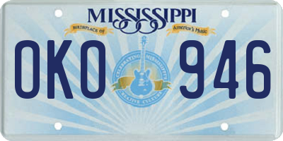 MS license plate OKO946