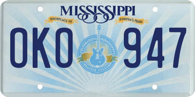 MS license plate OKO947