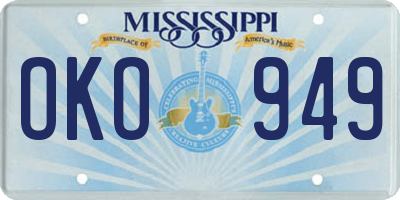 MS license plate OKO949